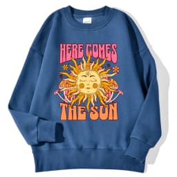 Lemons Leopard And Sun Prints Sweatshirts Winter Women Casual Loose Hoodies Fleece Warm Crewneck Pullover Comfortable Clothes