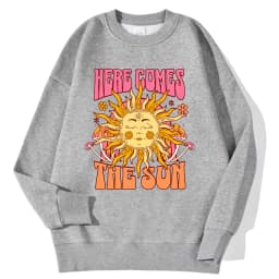 Lemons Leopard And Sun Prints Sweatshirts Winter Women Casual Loose Hoodies Fleece Warm Crewneck Pullover Comfortable Clothes