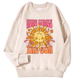 Lemons Leopard And Sun Prints Sweatshirts Winter Women Casual Loose Hoodies Fleece Warm Crewneck Pullover Comfortable Clothes