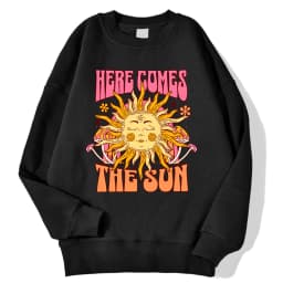 Lemons Leopard And Sun Prints Sweatshirts Winter Women Casual Loose Hoodies Fleece Warm Crewneck Pullover Comfortable Clothes