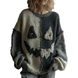 2025 New round Neck Sweatshirt Thick Needle Fabric Digital Printing Unisex Stripe Top Women's Sweatshirt Loose Fit Polyester ...