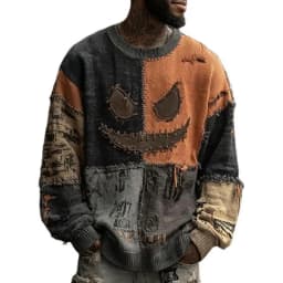 2025 New round Neck Sweatshirt Thick Needle Fabric Digital Printing Unisex Stripe Top Women's Sweatshirt Loose Fit Polyester ...