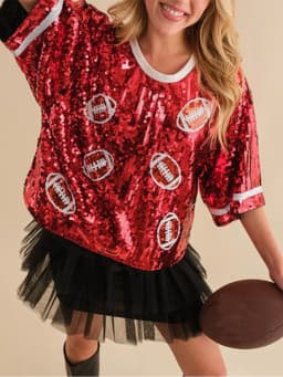 2024 Christmas Trendy Sequin Sweatshirts for Women Cute Santa Graphic Oversized Sweater Shirts Long Sleeve Pullover Hoodies