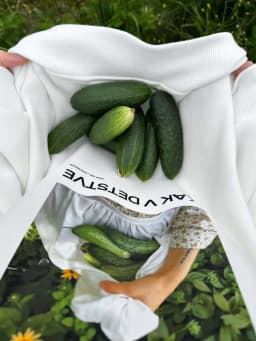 Funny Cucumber Printing Oversized Sweatshirt Women Thin Autumn 2025 Hoodies Women Long Sleeve Loose Russian Style Fashion Tops
