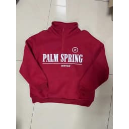 Zekye Spring Hoodies Women Letter Print Sweatshirt Hoodie Red Turtleneck Half Zipper Collar Pullover Tops K Pop Clothes Y2k
