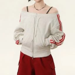 Harajuku Sports Streetwear Classic Tops Fashion Clothing Women Y2K Chic Straight Shoulder Sweatshirts Long Sleeve Jackets Coat