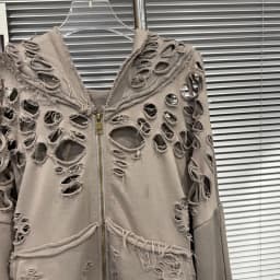 KUCLUT 2026 Early Autumn New Collection Distressed Zipper Hoodie Jacket For Women Loose Casual Hollow Out Sweatshirt 1A4188