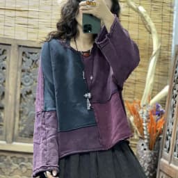 2026 Autumn New Arts Style Women Long Sleeve O-neck Loose Short Pullovers All-matched Casual Vintage Patchwork Cotton Hoodies