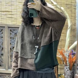 2026 Autumn New Arts Style Women Long Sleeve O-neck Loose Short Pullovers All-matched Casual Vintage Patchwork Cotton Hoodies