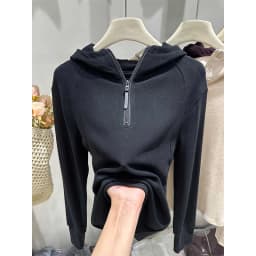 Afashion Thickened Long Sleeve Hoodie Zipper Design Casual Comfortable Loose Fit Sweatshirt Versatile Base Layer Top for Autum