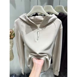 Afashion Thickened Long Sleeve Hoodie Zipper Design Casual Comfortable Loose Fit Sweatshirt Versatile Base Layer Top for Autum