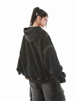 Gothic Women Coats with Hoodies American Y2K Retro Harajuku Washed Rivet Zipper Jacket New Autumn Men Hip-hop Hooded Sweatshirt