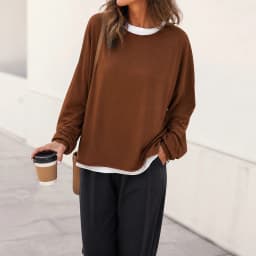 Women's Loose Fit Printed Crew Neck Long Sleeve Mid-Length Sweatshirt Soft Finish Pull On Women's Hoodies And Woman Clothes