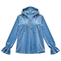 Women Hooded Sweatshirt V Neck Buttons Drawstring Long Sleeve With Pockets Hoodies Loose Pleated Curved Hem Autumn Sweatshirts