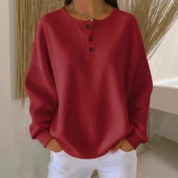 Hoodies women 2026 casual fashion round-neck Waffle autumn/Winter new solid color pullover loose top women's clothing