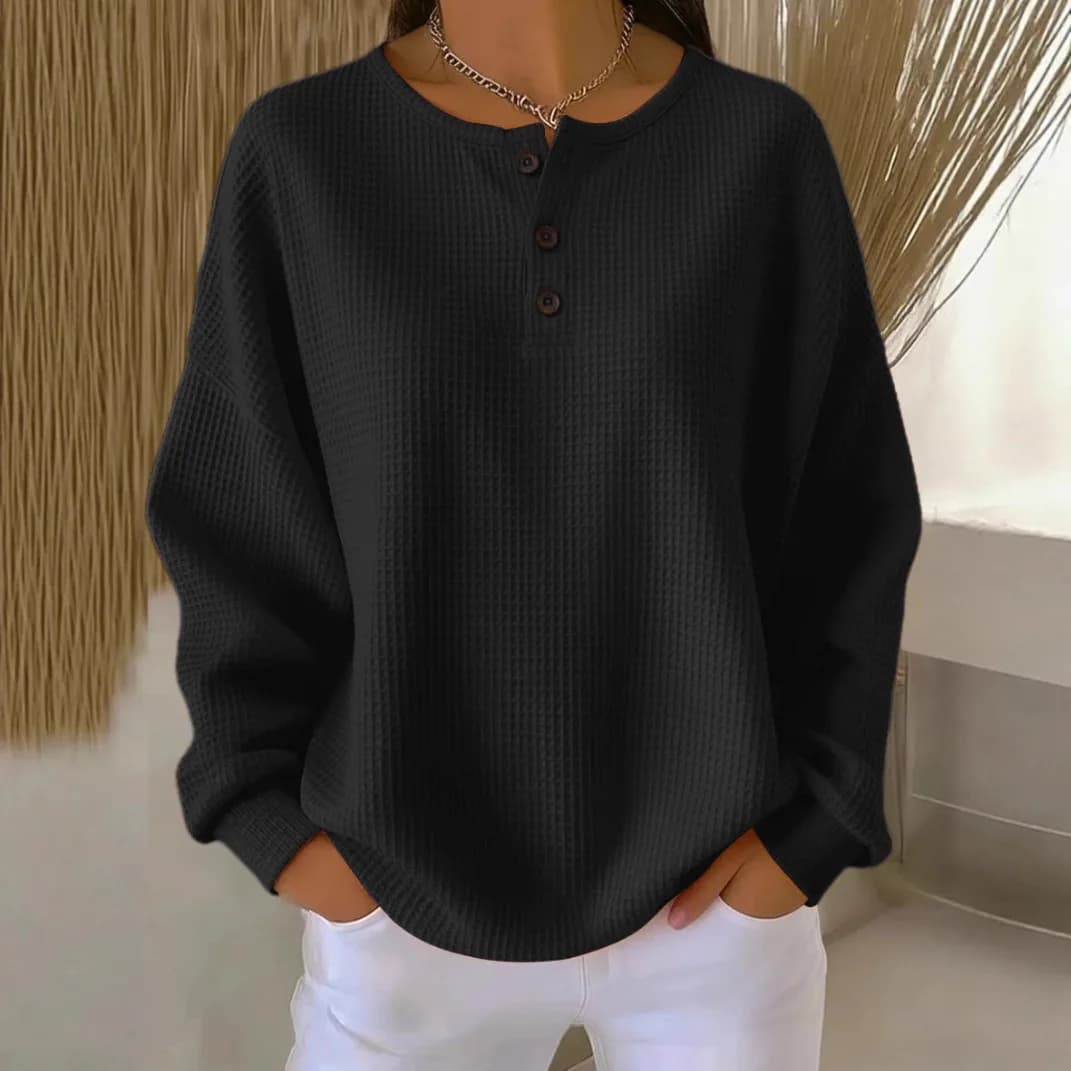 Hoodies women 2026 casual fashion round-neck Waffle autumn/Winter new solid color pullover loose top women's clothing