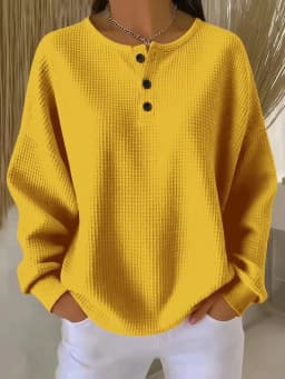 Hoodies women 2026 casual fashion round-neck Waffle autumn/Winter new solid color pullover loose top women's clothing