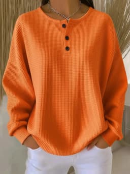 Hoodies women 2026 casual fashion round-neck Waffle autumn/Winter new solid color pullover loose top women's clothing