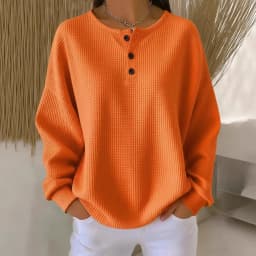 Hoodies women 2026 casual fashion round-neck Waffle autumn/Winter new solid color pullover loose top women's clothing