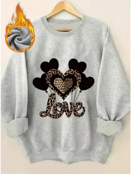 Paris Women's Autumn Winter Fashion Casual Sports Loose Los Angeles Print Fleece Warm Long Sleeved Pocket Hooded Sweatshirt