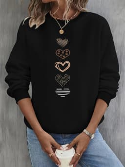 Paris Women's Autumn Winter Fashion Casual Sports Loose Los Angeles Print Fleece Warm Long Sleeved Pocket Hooded Sweatshirt