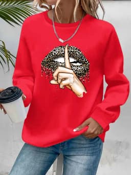 Paris Women's Autumn Winter Fashion Casual Sports Loose Los Angeles Print Fleece Warm Long Sleeved Pocket Hooded Sweatshirt