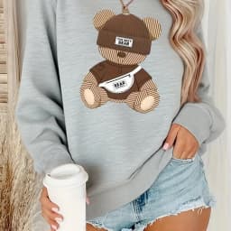 Women's Autumn and Winter Loose Casual Comfortable Cartoon Tiger Print Plus Velvet Long-Sleeved Round Neck Hoodie Pullover