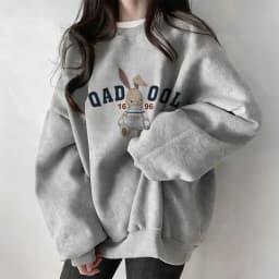 Grey Fleece Lined Thickened Ladies Sweatshirt Early Autumn New Style Small Size Winter Warm Long Sleeve round Neck Print Top