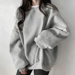 Grey Fleece Lined Thickened Ladies Sweatshirt Early Autumn New Style Small Size Winter Warm Long Sleeve round Neck Print Top