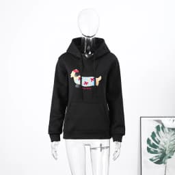 Casual Dog Print Hooded Women Loose Full Sleeve O-neck Solid Pockets Sweatshirt Female 2026 Fashion Spring Summer Outwear