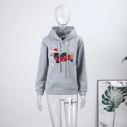Casual Dog Print Hooded Women Loose Full Sleeve O-neck Solid Pockets Sweatshirt Female 2026 Fashion Spring Summer Outwear