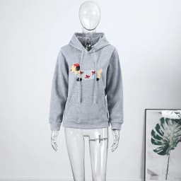 Casual Dog Print Hooded Women Loose Full Sleeve O-neck Solid Pockets Sweatshirt Female 2026 Fashion Spring Summer Outwear