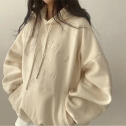 Woman 2025 Autumn and Winter Street Loose Embroidery Casual Hoodies New Plush Hooded Sweatshirt Women Sweatshirts