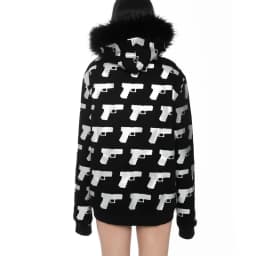 2026 autumn and winter hooded sports hoodie set, dark gothic punk style printed hoodie set, black