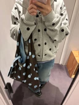 Casual Gray Polka Dot Hoodie Women American Retro Slim Zipper Short Cardigan Spring Simple Lazy Y2k Sweatshirts