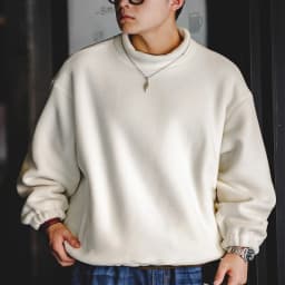 Maden Women’s Fleece Sweatshirt 370gsm Stand Collar Oversized Loose Pullover Unisex Thick Warm Autumn Winter Basic Sweatshirt