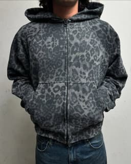 American Retro Leopard Print Zipper Hoodie Y2K Clothes Fashion Casual Hoodie Sweatshirt Mens Womens Fashion Jacket