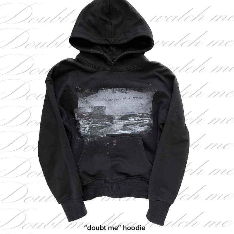 Street fashion letter printed pullover, American retro loose autumn and winter new punk hooded jacket, men and women
