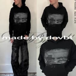 Street fashion letter printed pullover, American retro loose autumn and winter new punk hooded jacket, men and women
