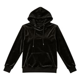 Women Velvet Hoodie Sweatshirt Long Sleeve Drawstring Hood Pocket Solid Velour Pullover Top Casual Soft Autumn Winter Streetwear