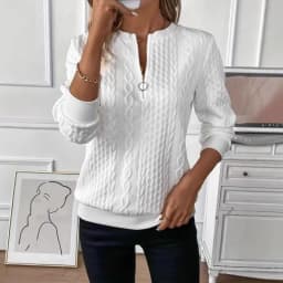 Casual Long Sleeve Sweatshirt Loose Fit Japanese Korean Casual with Regular Length Half Open Neck Regular Sleeve Women Hoodie