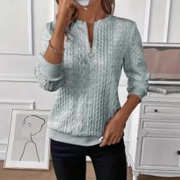Casual Long Sleeve Sweatshirt Loose Fit Japanese Korean Casual with Regular Length Half Open Neck Regular Sleeve Women Hoodie