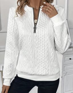 Casual Long Sleeve Sweatshirt Loose Fit Japanese Korean Casual with Regular Length Half Open Neck Regular Sleeve Women Hoodie