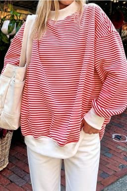 Casual Long Sleeve Hoodie Regular Length Western Style with Striped Mock Neck Pullover Women Sweatshirts for Autumn Streetwear