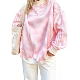 Casual Long Sleeve Hoodie Regular Length Western Style with Striped Mock Neck Pullover Women Sweatshirts for Autumn Streetwear