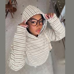 Oversized Sweatshirt Women Striped Hoodie Loose Long Sleeve Pullover Autumn New Fashion Lady's Commute Sport Cozy Versatile Top