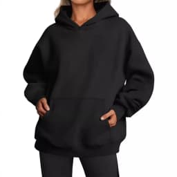 Casual Hoodie Pocket Loose Fit Streetwear with Street Style Mid Length Regular Thickness Hooded Autumn Long Sleeve Women Hoodie