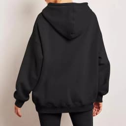 Casual Hoodie Pocket Loose Fit Streetwear with Street Style Mid Length Regular Thickness Hooded Autumn Long Sleeve Women Hoodie