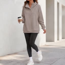 Casual Hooded Loose Fit Hoodie with Hooded Neckline American and European Style Streetwear Mid Length Autumn Single Women Hoodie