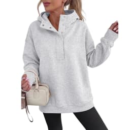 Casual Hooded Loose Fit Hoodie with Hooded Neckline American and European Style Streetwear Mid Length Autumn Single Women Hoodie